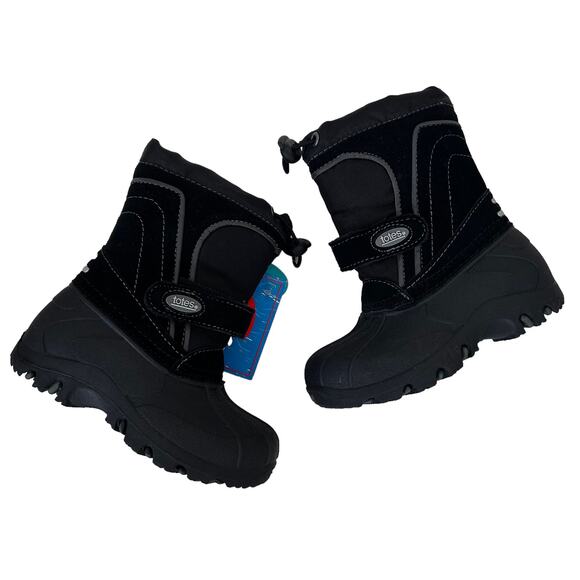 Totes Black Snow Winter Boots Sz 7 Toddler - Picture 1 of 6